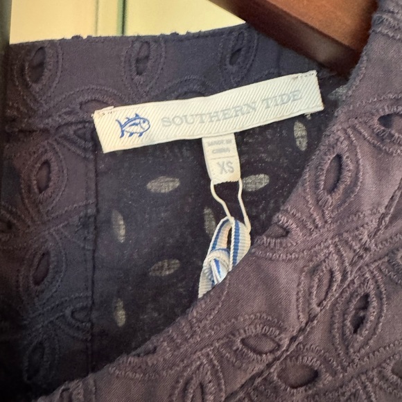 NWT Southern Tide Navy Eyelet Fabric -Women’s XS - Picture 2 of 12